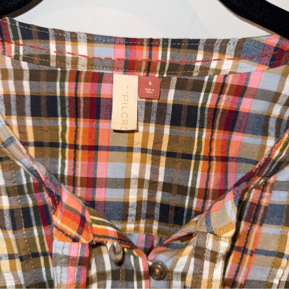Anthropologie Pilcro Blusa Plaid ButtonDown Shirt Small‎ Sold Out - Picture 13 of 16